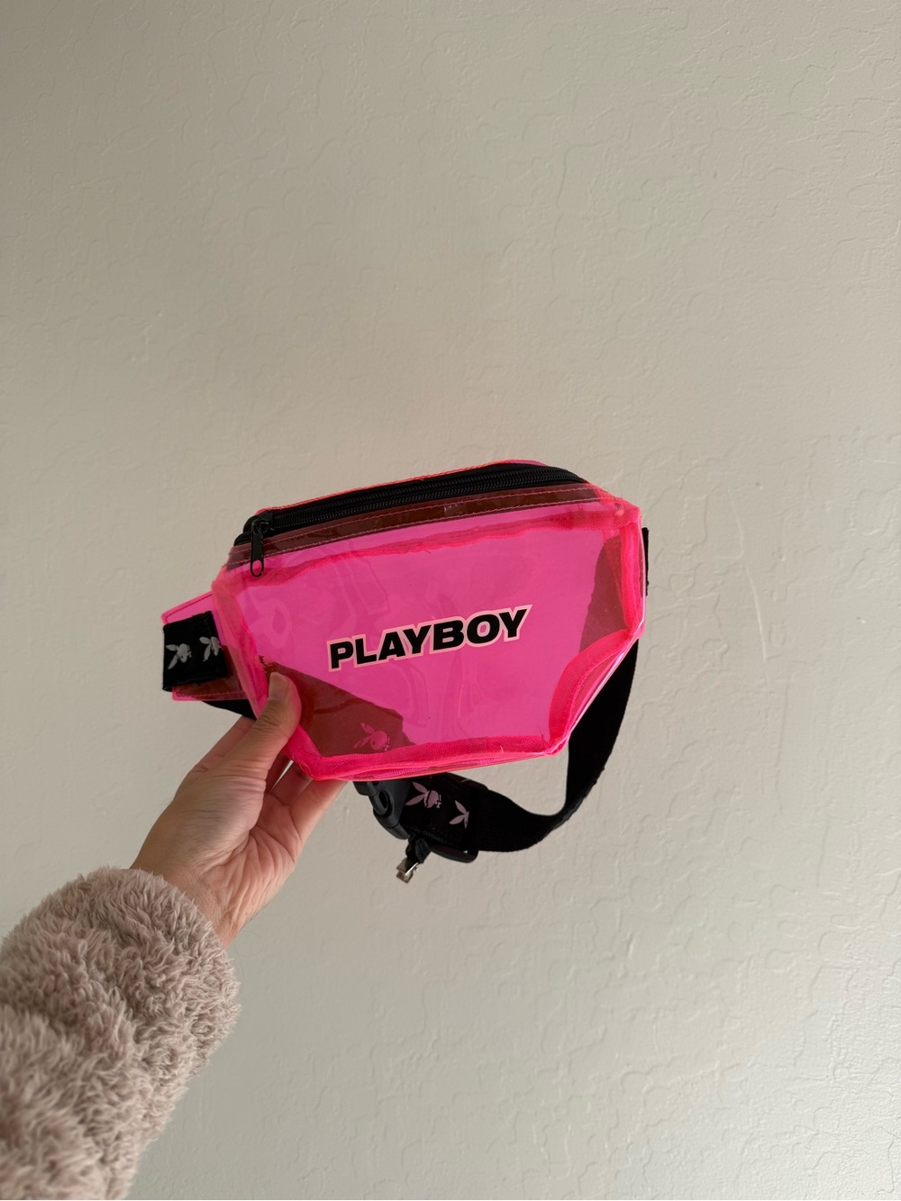 Playboy Neon Pink Clear Waist Bag